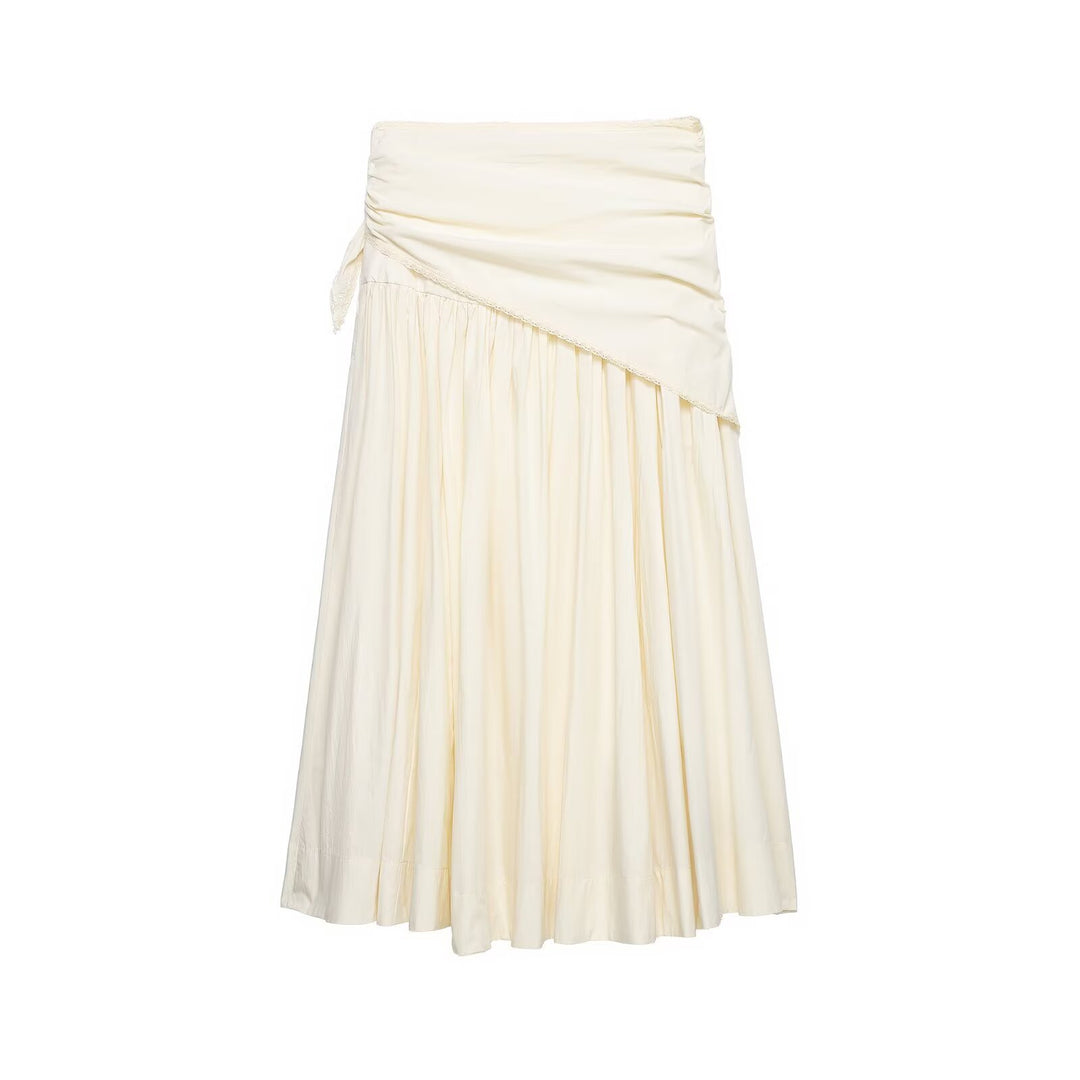 Damen Maxirock mit Wickeldetail und Spitzenbesatz Drune