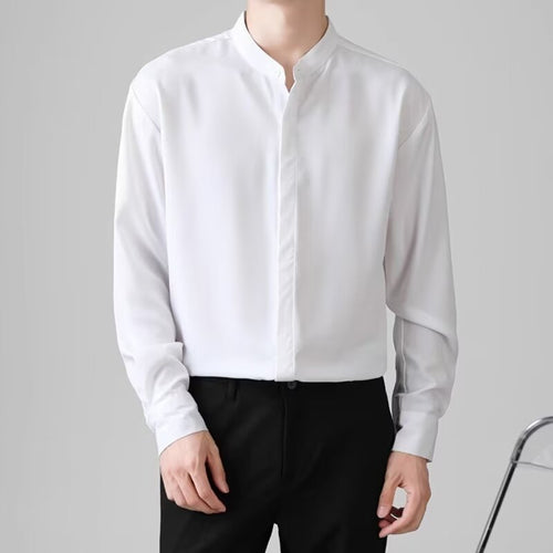 Herren Elegantes Stehkragenhemd Drune