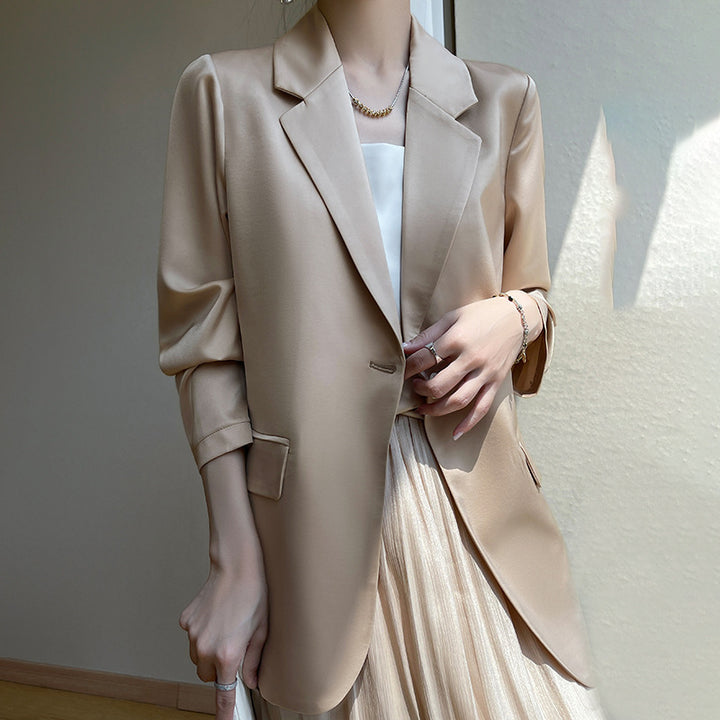 Damen Leichttaillierter Longblazer mit Knopfverschluss und Flap‑Taschen Drune