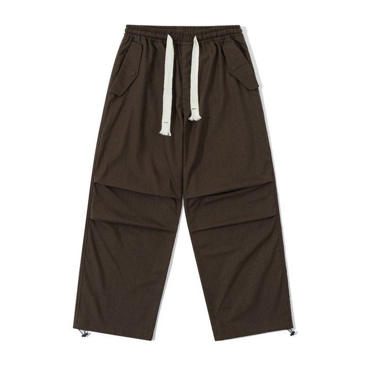 Unisex Weite Utility-Cargohose mit elastischem Bund, Kordelzug und verstellbarem Saum Drune