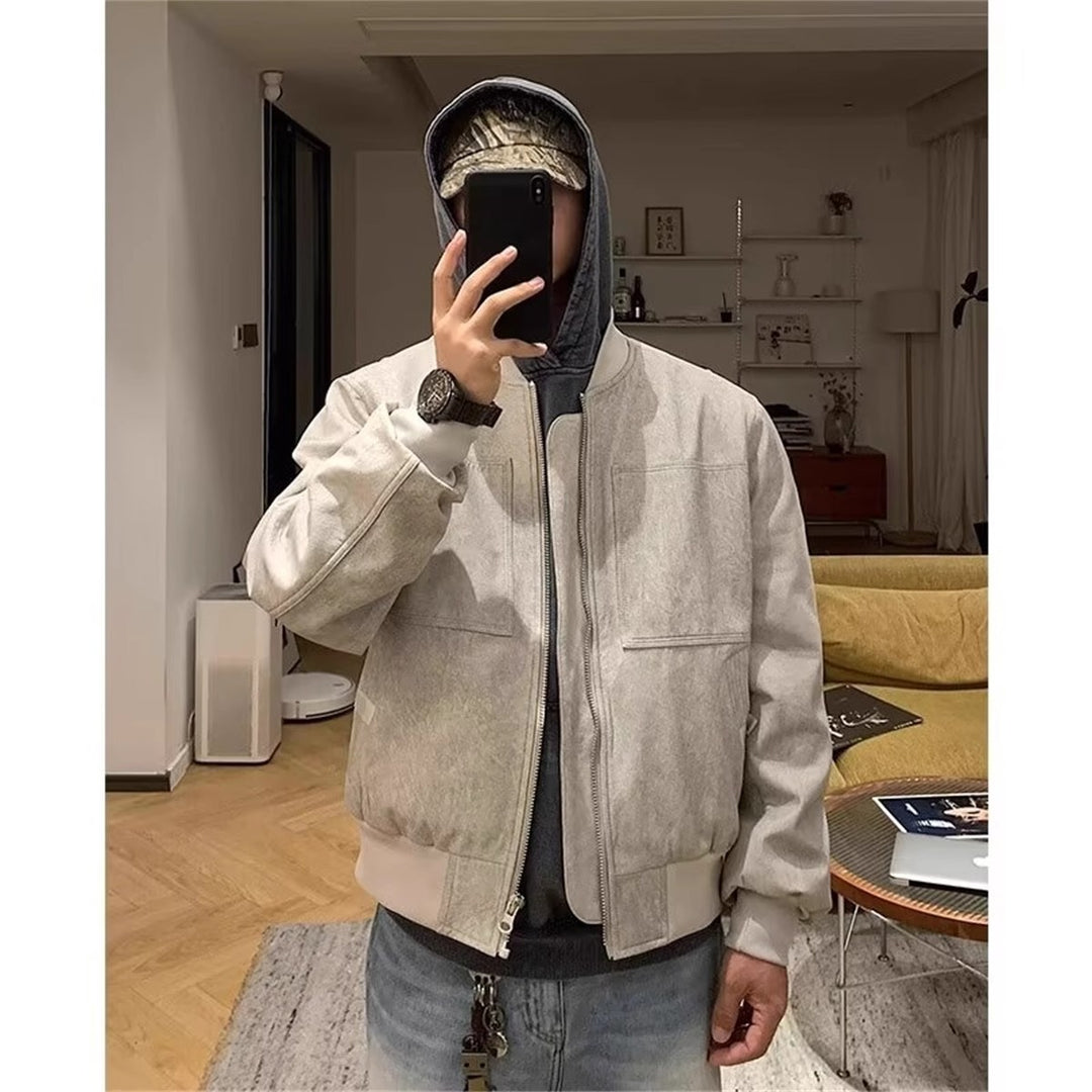 Herren Lässige Steppjacke mit Kapuze Drune