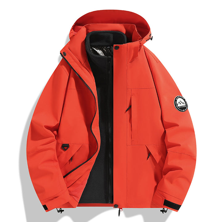 Damen zweilagige Softshell-Outdoorjacke mit herausnehmbarer Fleece-Innenjacke und Kapuze Drune