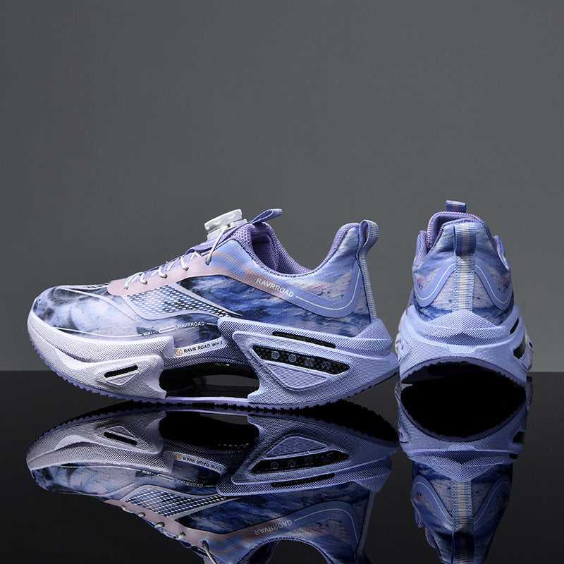 Damen gedämpfte Fashion-Plateau-Sneaker mit sichtbarer Luftkammersohle und elastischem Schaft Drune