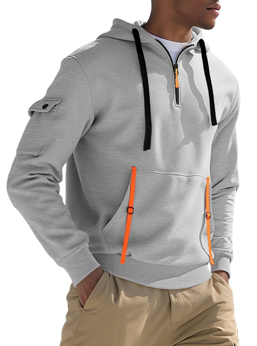 Herren Sportlicher Kapuzenpullover mit stylischen Reißverschlusstaschen Drune