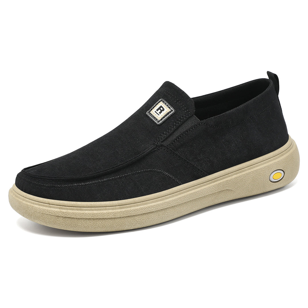 Herren nan lässiger Canvas-Slip-On Freizeitschuh mit Memory-Fußbett und stoßdämpfender Gummisohle Drune