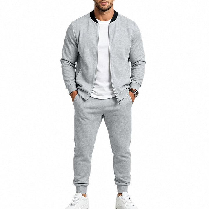 Herren Sweatset aus weichem Sweatstoff mit Bomberjacke und konisch geschnittener Jogginghose Drune