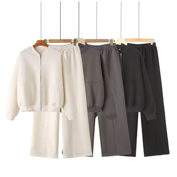 Damen 300+ minimalistische Oversize‑Bomberjacke mit durchgehendem Reißverschluss und gerippten Bündchen Drune