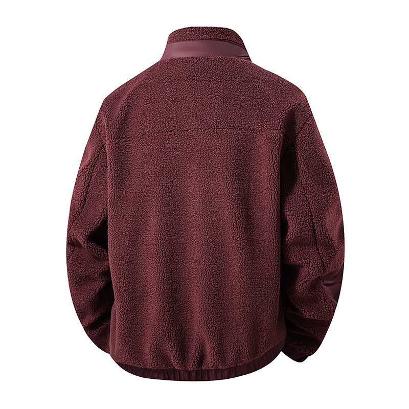 Herren Kuschelige Fleecejacke mit hohen Kragen Drune