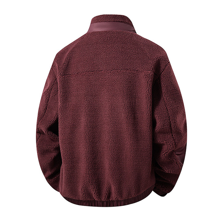 Herren Kuschelige Fleecejacke mit hohen Kragen Drune