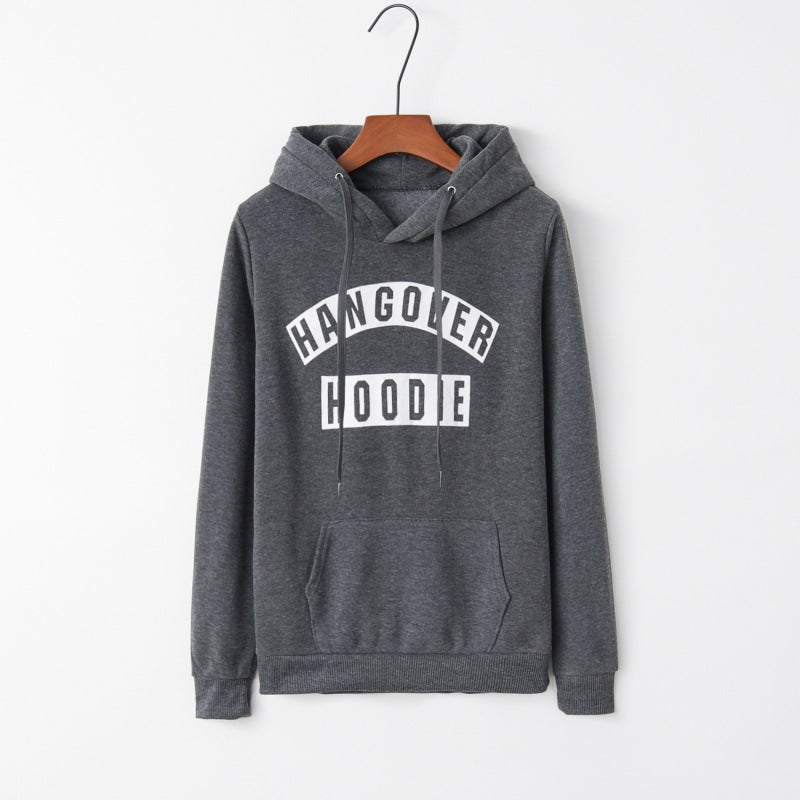 Damen Kapuzenpullover mit lustigem Aufdruck und praktischen Kängurutaschen Drune