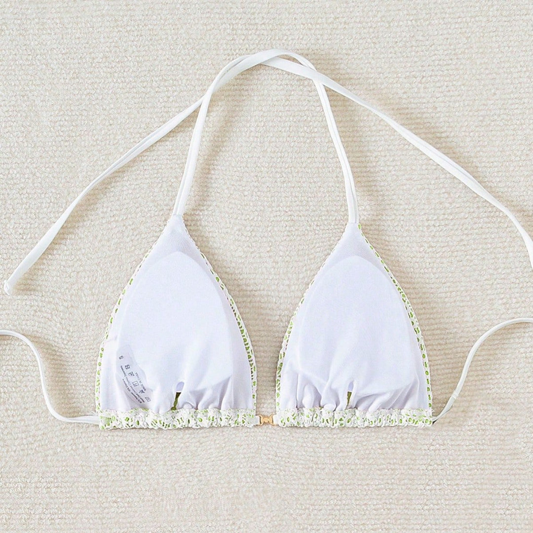 Damen Bikinihose mit seitlichen Bindebändern und floralem Muster Drune
