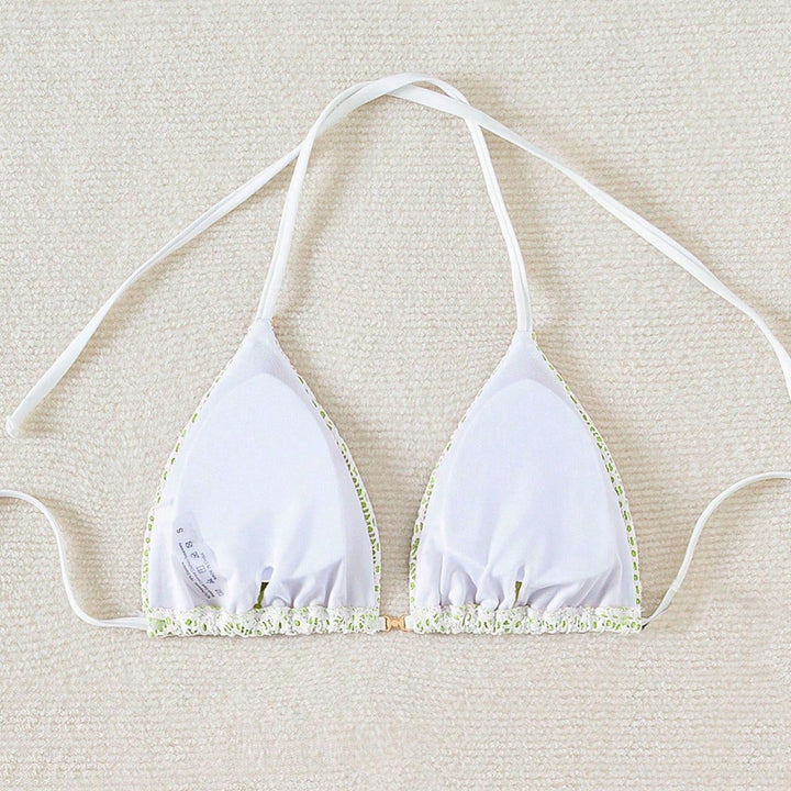 Damen Bikinihose mit seitlichen Bindebändern und floralem Muster Drune