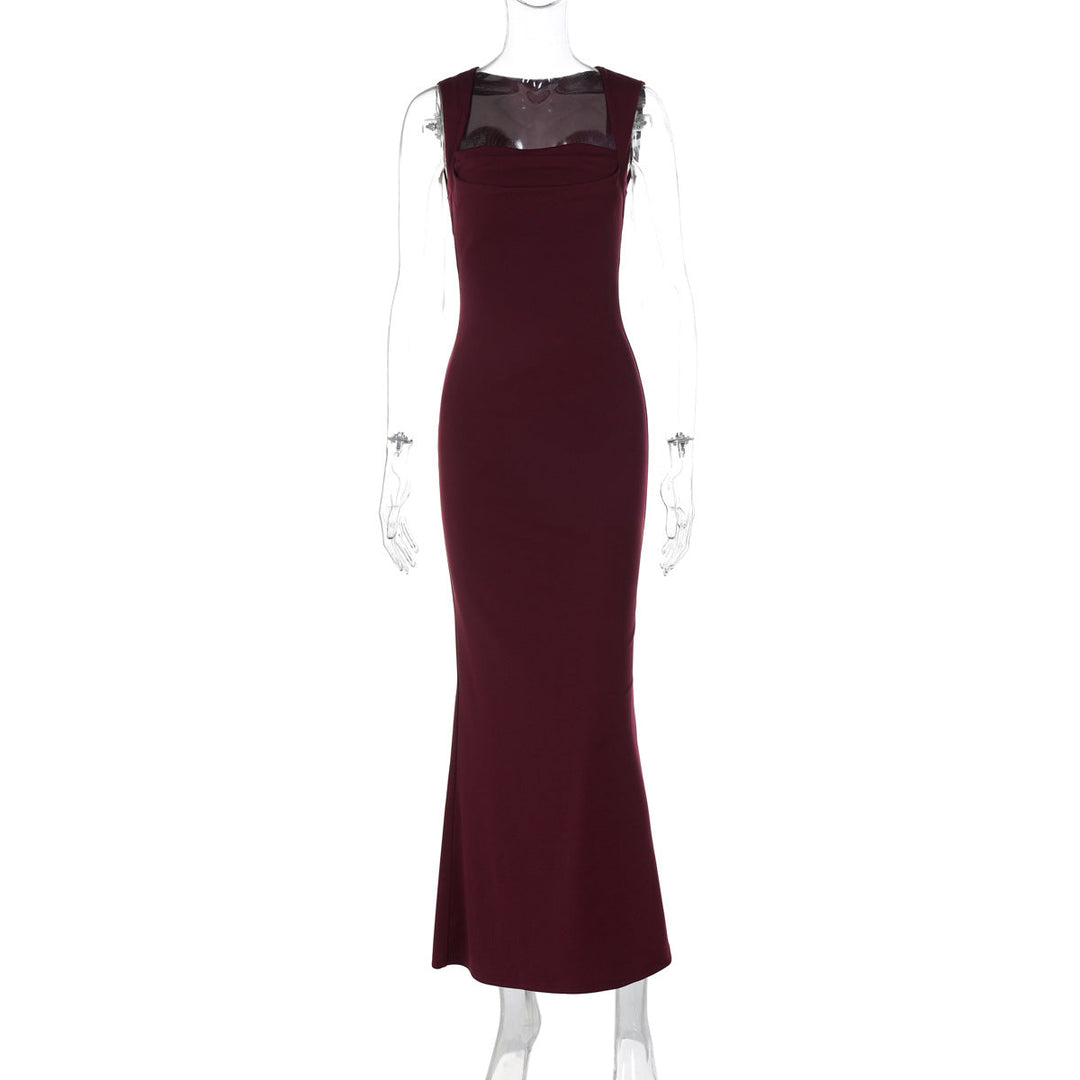 Damen Elegantes Etuikleid mit transparenten Einsätzen Drune