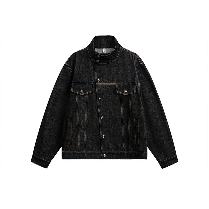 Unisex Oversized Denimjacke mit Vintage-Fade und aufgesetzten Brusttaschen Drune