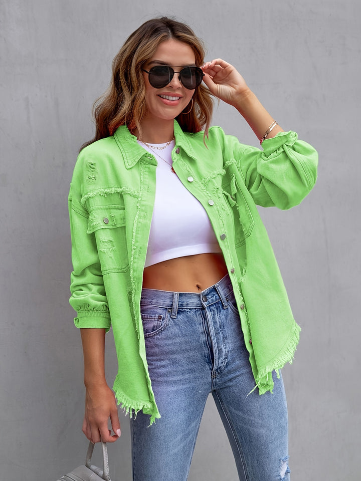 Weite Jeansjacke aus Baumwolle