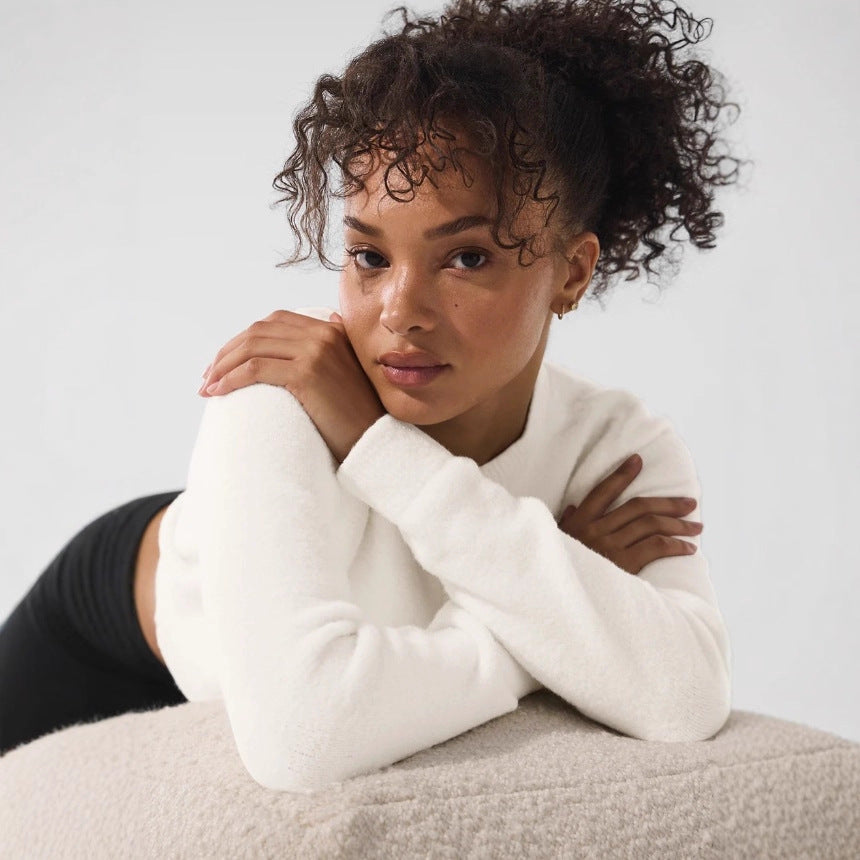 Damen cropped Strickjacke mit praktischem Knopfverschluss und lässigem Design Drune