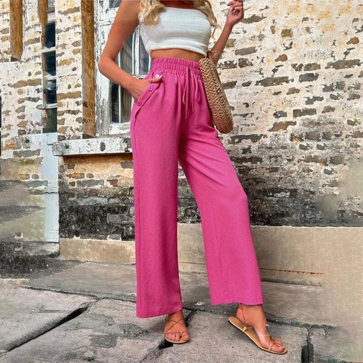 Drune | Farbige Luftige Sommerhosen Damen Mit Weitem Bein Für Frauen