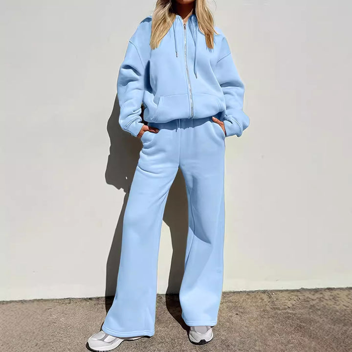 Damen Sportlicher Hoodie und Hose Set Drune