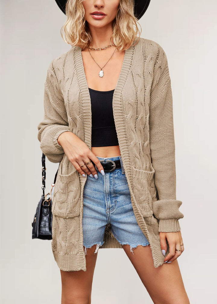 Damen Strickjacke mit Kabelmuster Drune