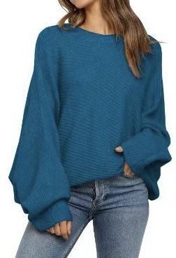 Damen Bequemer oversized Strickpullover mit weit geschnittenen Ärmeln Drune