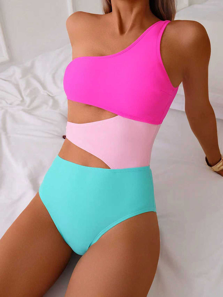 Damen asymmetrischer Badeanzug mit Cut-Outs Drune