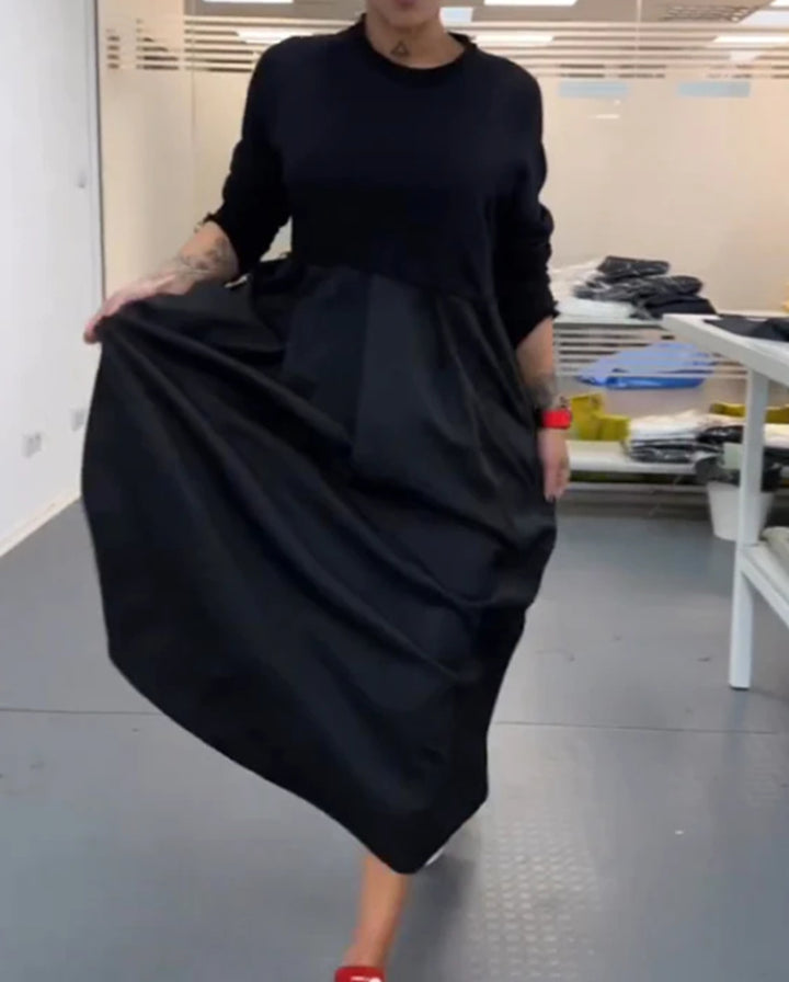 Damen nan Oversize-Maxikleid mit tiefer Passe und seitlichen Eingrifftaschen Drune