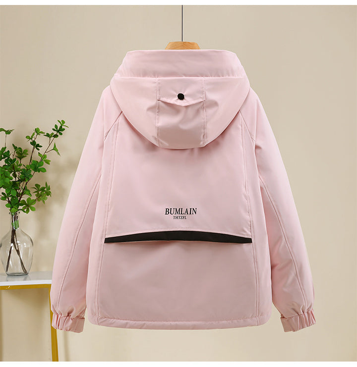 Damen Sportliche und funktionale Outdoor-Jacke mit Kapuze und zahlreichen Taschen Drune