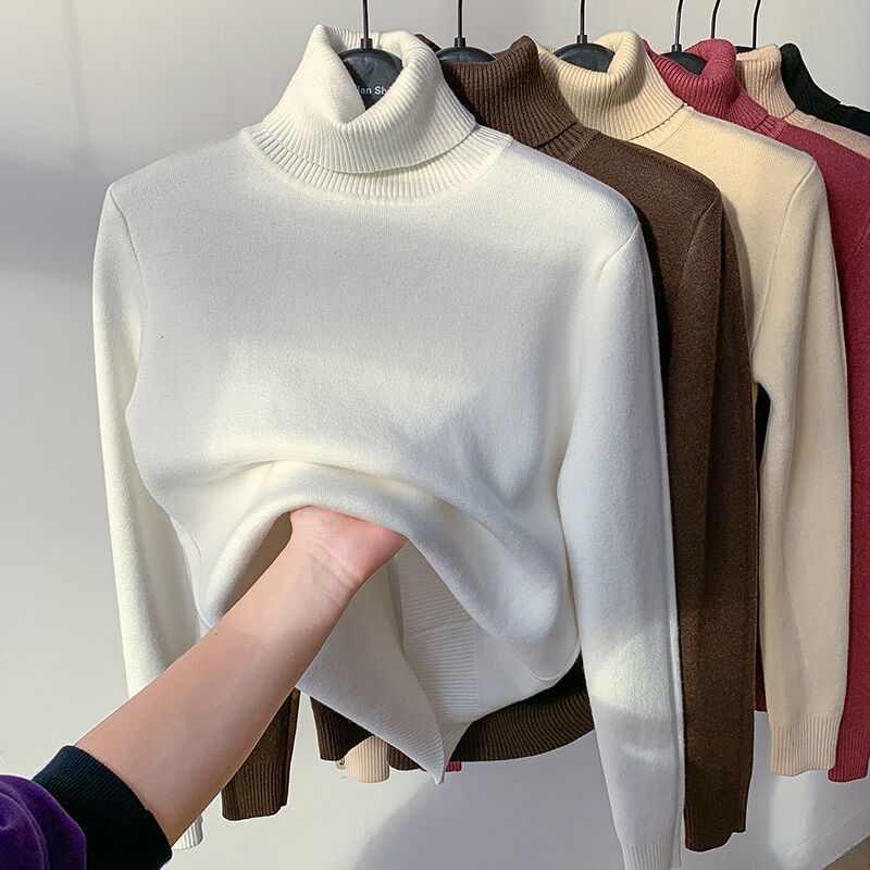 Damen Feinstrick-Rollkragenpullover mit wärmendem Innenfutter und schmaler Silhouette Drune
