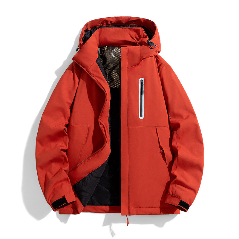 Herren wasserabweisende gesteppte Winterjacke mit Kapuze, thermischer Isolierung und reflektierender Brusttasche Drune
