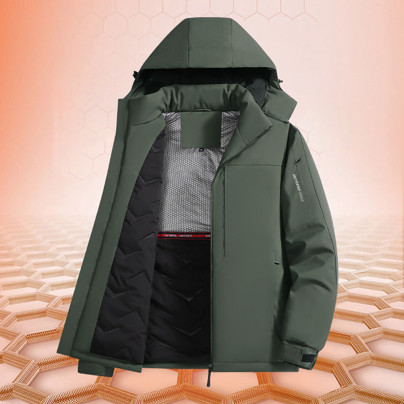 Herren Isolierte Kapuzen-Thermojacke im technischen Outdoorstil Drune