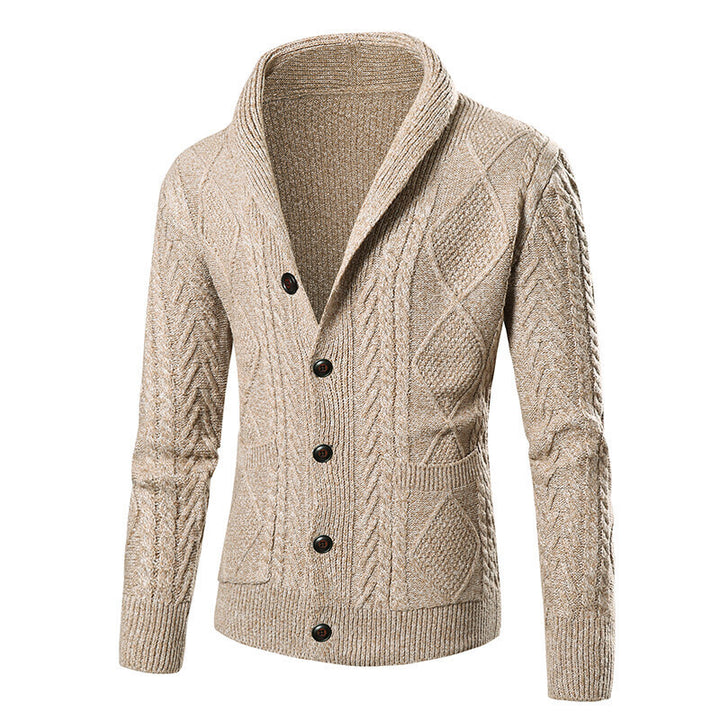 Herren Strickjacke mit modernem Zopfmuster und praktischen Taschen Drune