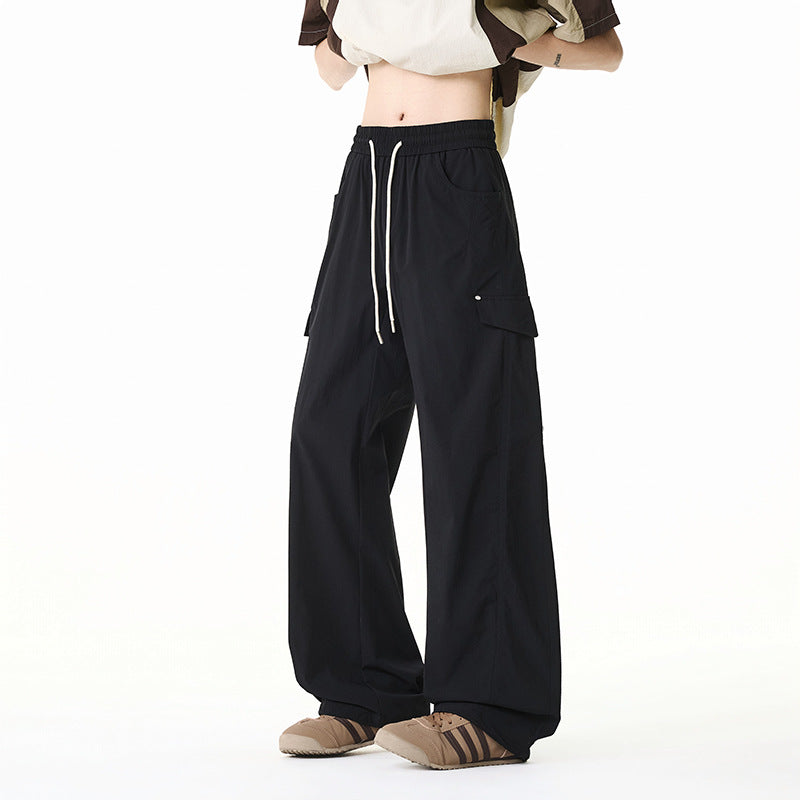 Damen Extraweite Cargo-Hose mit Tunnelzugbund, Klappentaschen und verstellbarem Beinabschluss Drune