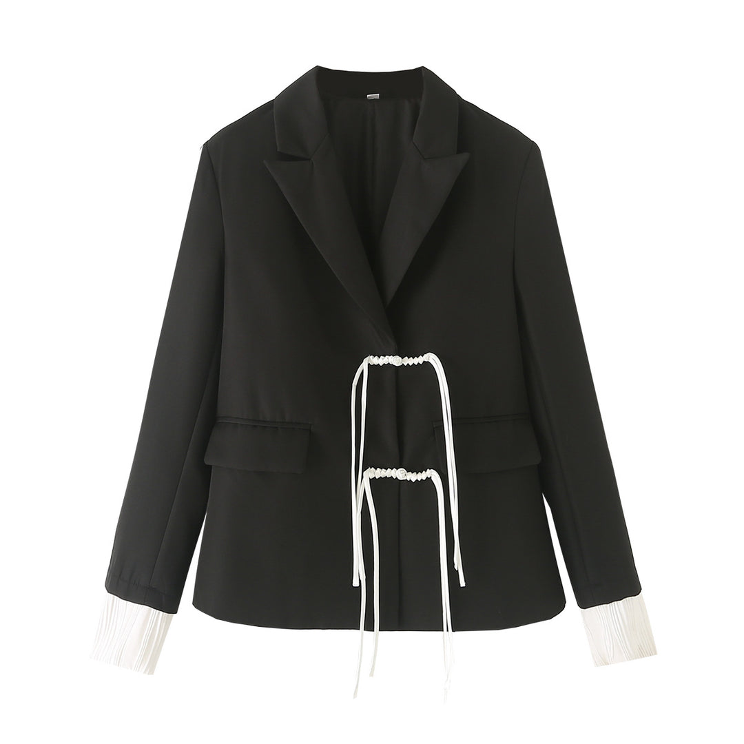 Damen nan taillierter Blazer mit Kordelzugdetail und plissierten Manschetten Drune