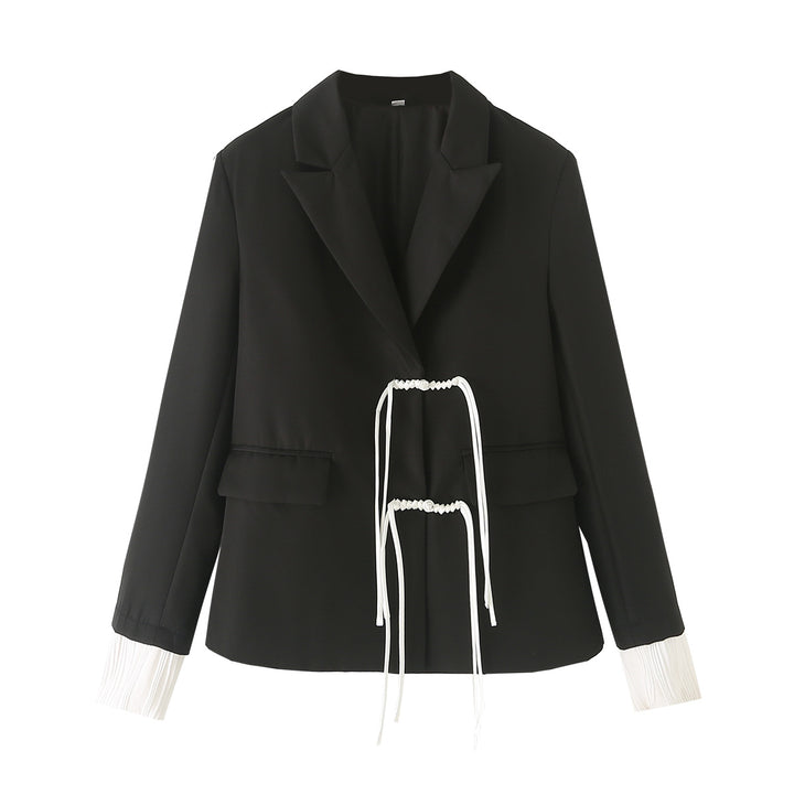 Damen nan taillierter Blazer mit Kordelzugdetail und plissierten Manschetten Drune