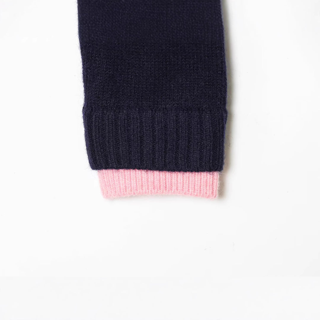 Damen Kurzer Boxy-Strickcardigan mit aufgesetzten Taschen und kontrastierenden Bündchen Drune