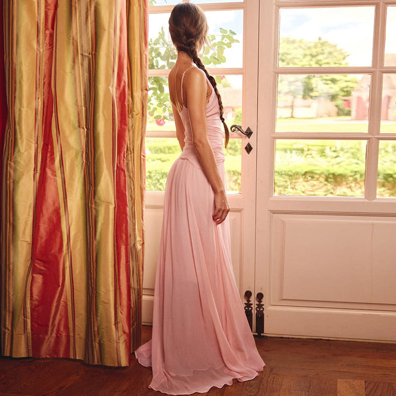 Damen Elegantes Maxi-Kleid mit Wickeloptik und seitlichem Schlitz Drune
