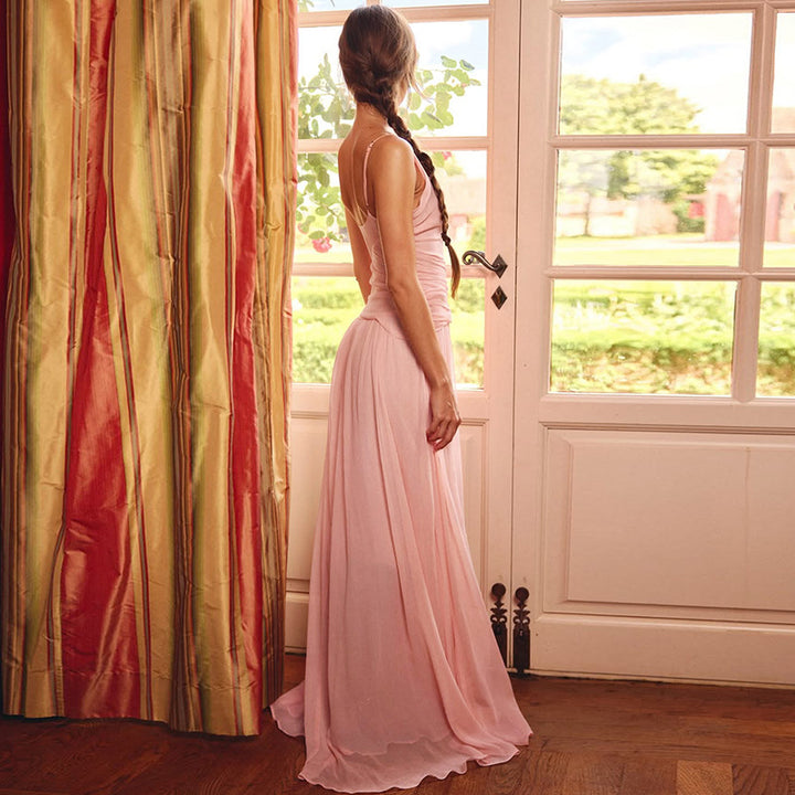 Damen Elegantes Maxi-Kleid mit Wickeloptik und seitlichem Schlitz Drune
