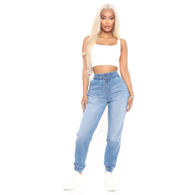 Damen Jogginghose aus weichem Denim mit verstellbarem Bündchen Drune