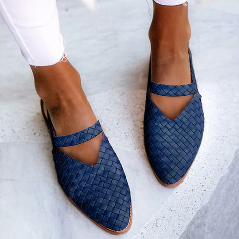 Drune | Woven-Style Spitze Slingback Flats für Damen