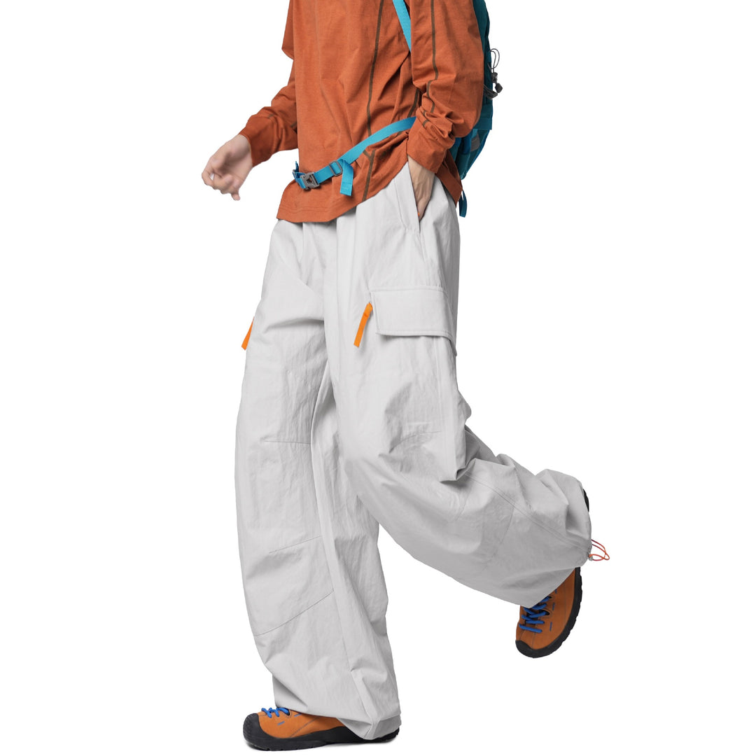 Herren Weite Funktions-Nylonhose mit Tunnelzugbund, Utility-Taschen & Baggy-Silhouette Drune
