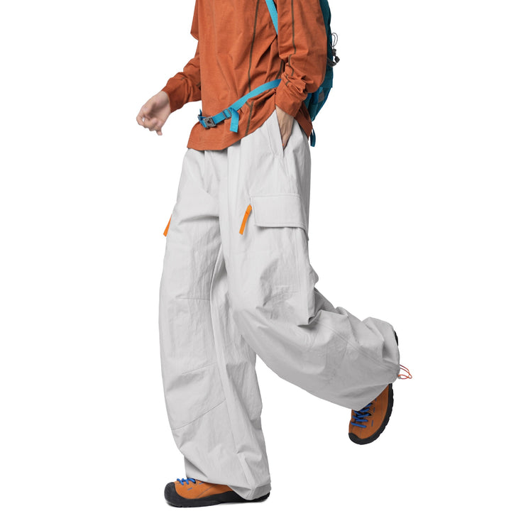 Herren Weite Funktions-Nylonhose mit Tunnelzugbund, Utility-Taschen & Baggy-Silhouette Drune
