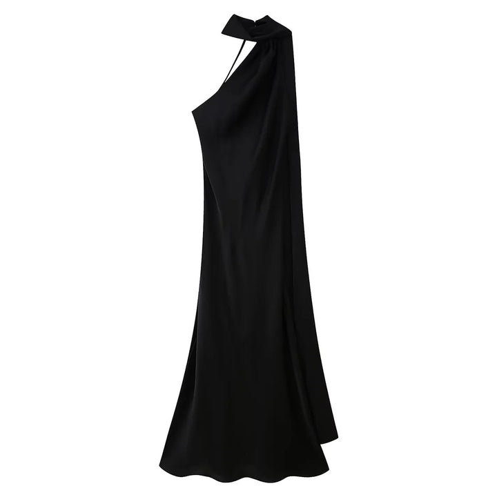 Damen Abendkleid mit elegantem Stehkragen und voluminösem Cape Drune