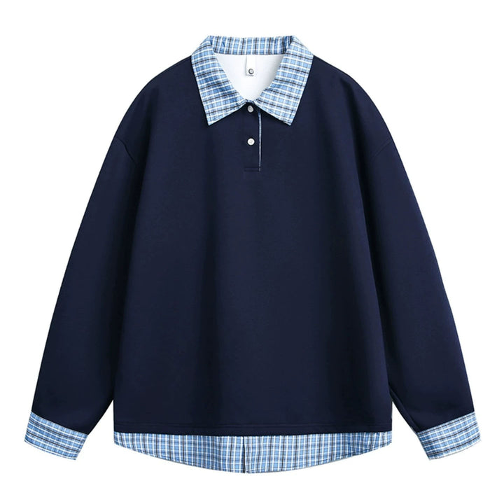 Herren Relaxed Fit Pullover mit abnehmbaren Hemdkragen Drune