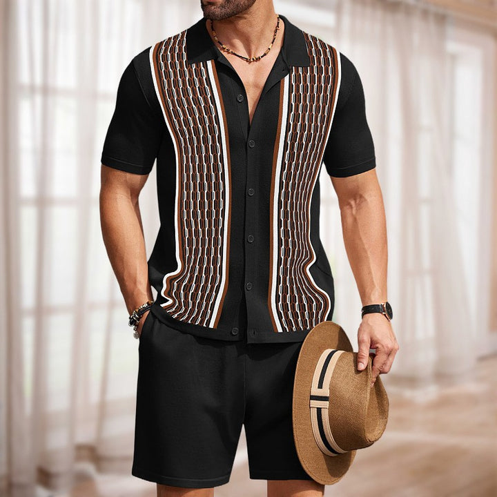 Herren Kurzarmhemd mit strukturiertem Design Drune