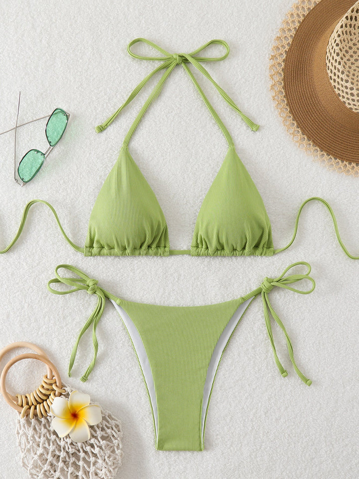 Damen Triangel-Bikini mit verstellbaren Riemen und raffinierten Details Drune