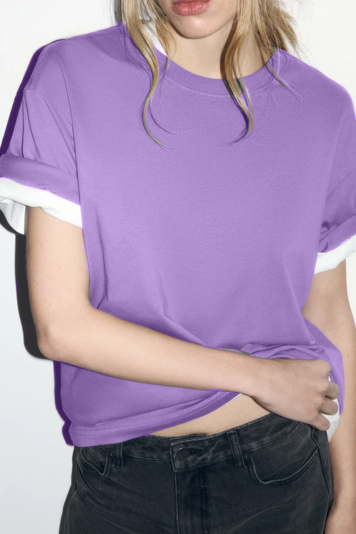 Damen lässiges Oversized T-Shirt aus hautfreundlichem Baumwollmix Drune