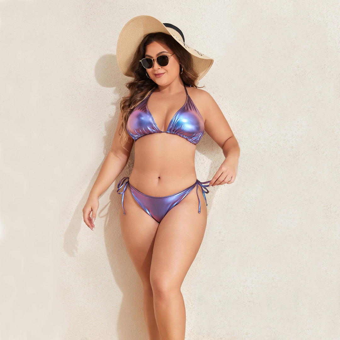 Damen Triangel-Bikini mit schimmerndem Design Drune