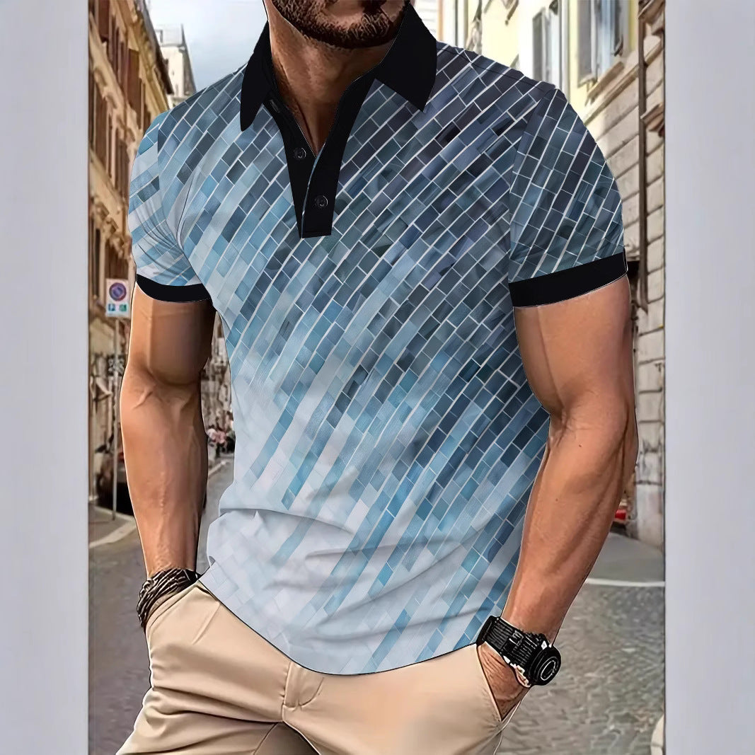 Herren Poloshirt mit dynamischem Grafikdesign Drune