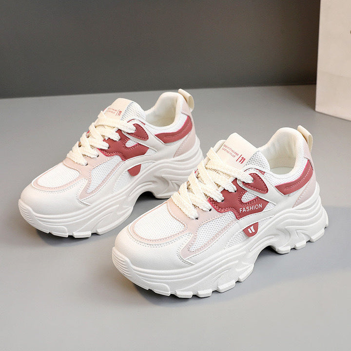 Damen modische Chunky Sneakers mit atmungsaktiver Mesh-Oberfläche und komfortabler Dämpfung Drune