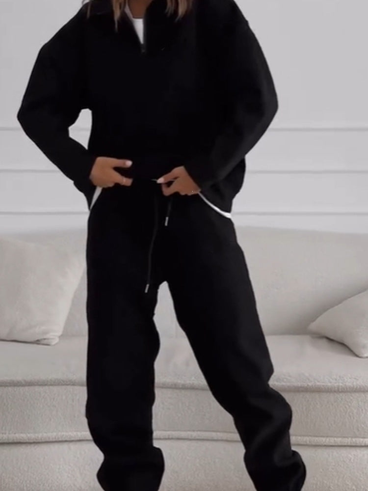 Damen nan lässige Sweatpants mit hohem Komfortbund, innen angerautem Fleece, Kordelzug und tiefen Seitentaschen Drune